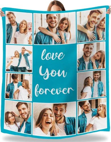Miniatura 15 de Artsadd Manta personalizada con fotos, nombre, fotos personalizadas, regalos personalizados para adultos, mamá, papá, hija, bebé, mejor amigo