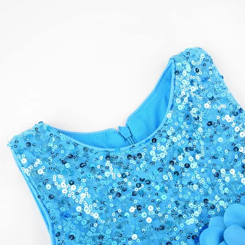 Miniatura 3 de Uhnice Vestido de lentejuelas sin mangas para niña pequeña con diseño de arco iris para fiesta de boda, Arco iris