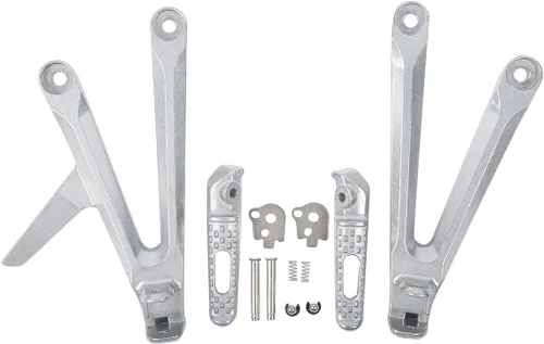 Miniatura 4 de TCT-MOTORPARTS Reposapiés del pasajero trasero Estriberas Soportes aptos para Honda CBR600RR 05-06 Plata