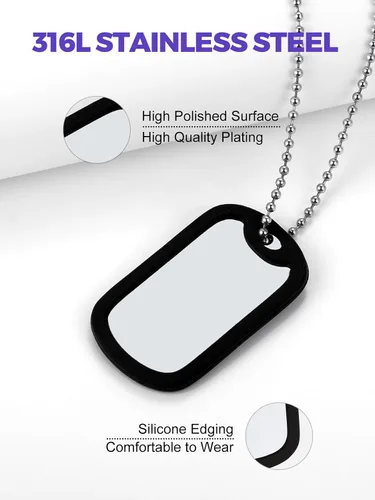 Miniatura 4 de Richsteel - Placa de identificación estilo Hip Hop militar para collar, fibra de carbón, colgante de bibliabala, para mujeres y hombres joya