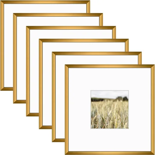 Miniatura 47 de Golden State Art, juego de marcos para pared de galería de 6 - Marcos de aluminio negro de 5x7 con alfombrilla para fotos de 4x6 - Marco de metal