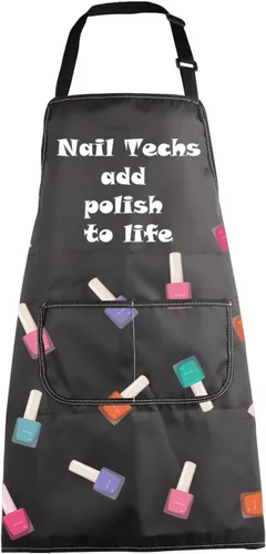Miniatura 11 de MBMSO Nail Tech - Delantal de manicurista para técnico de uñas y artista, añade esmalte a la vida