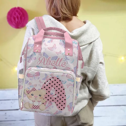Miniatura 5 de Mochila personalizada para pañales con nombre, mochila grande multifuncional personalizada para pañales de gran capacidad, bolsa de mamá para nueva