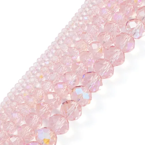 Miniatura 28 de Elecrelive 660 piezas Cuentas de Cristal Briolette de 4mm Cuentas de Vidrio Rondelle Color AB Cuentas de Vidrio Facetadas Sueltas para Bisutería