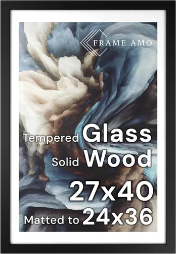 Miniatura 94 de Frame Amo Marco de póster de madera maciza de 13 x 19 pulgadas, color natural, tapete blanco para imagen de 11 x 17 pulgadas, parte frontal