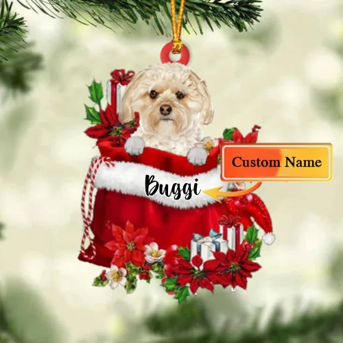 Miniatura 92 de Perro Akita Inu personalizado en bolsa de regalo, adorno de Navidad, nombre personalizado, regalo para amantes de los perros, familia, Navidad