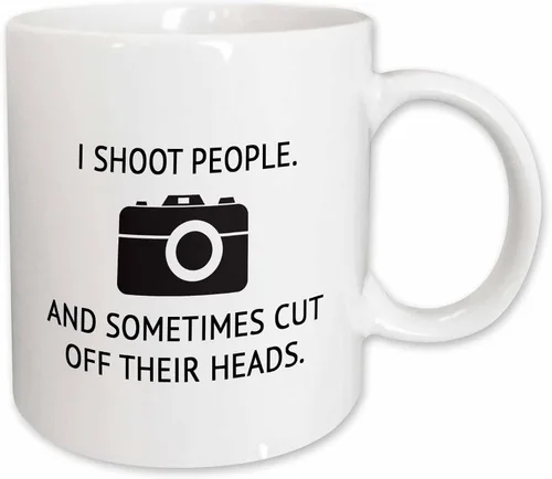 Miniatura 11 de 3dRose I SHOOT PEOPLE. AND SOMETIMES CUT OFF THEIR HEADS. 11oz Two-Tone Blue Mug