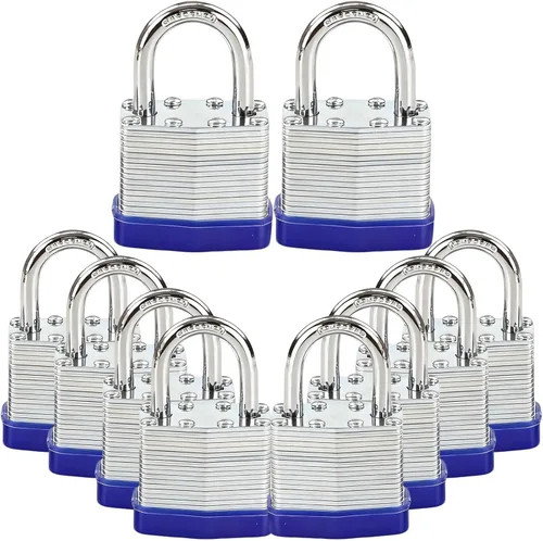 Miniatura 12 de SEPOX® Paquete de 6 candados con la misma llave con la misma llave, 2 unidades cada juego, grillete extralargo, cuerpo de acero laminado resistente