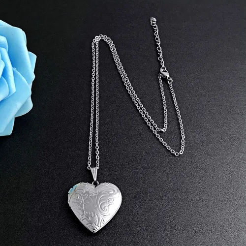 Miniatura 7 de YOUFENG - Collar de relicario que guarda fotos. Collares de relicarios de flores. Colgante bañado en oro de 18 quilates. Regalos para mujeres Niña