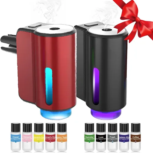 Miniatura 7 de Ambientador de coche – Intensidad inteligente ajustable de 3 velocidades, humidificador recargable difusor de aceite esencial para coche – Viene