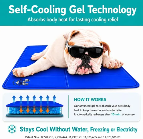 Miniatura 2 de Arf Pets Alfombrilla de enfriamiento para perros – Almohadilla de gel de auto-enfriamiento para camas, perreras y jaulas Duradera, no tóxica