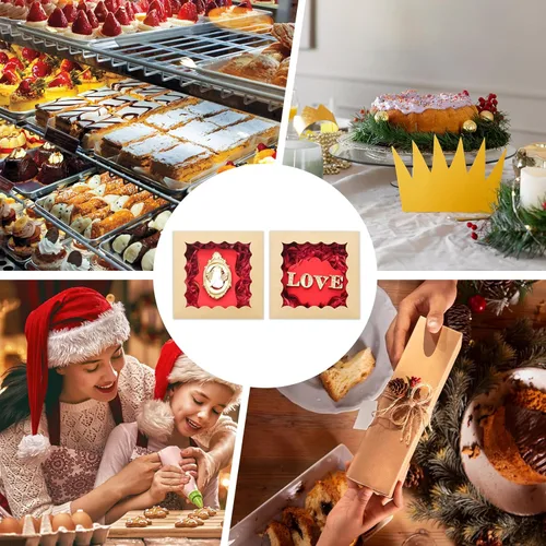 Miniatura 8 de XINHPKGG 100 cajas de galletas de 4 x 4 x 2.5 pulgadas, cajas de panadería con ventana, caja de postre para recuerdos de boda, fiesta, color marrón