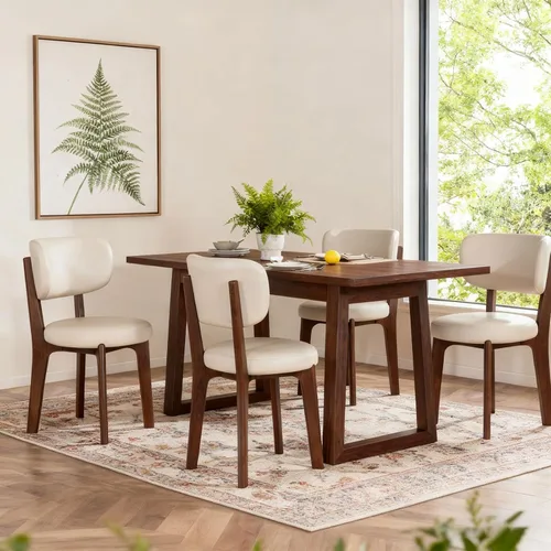 Miniatura 12 de Sillas de comedor de nogal, juego de sillones 2/4, juego de comedor moderno de mediados de siglo con patas de madera silla de comedor para cocina