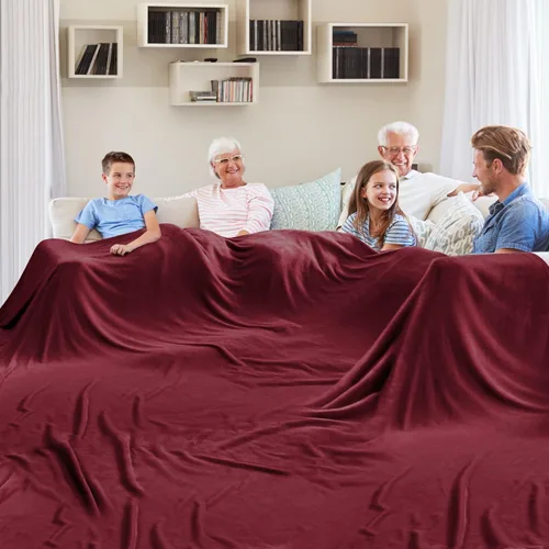Miniatura 18 de Edenleaf Manta de gran tamaño de 120 x 120 pulgadas, compañera gigante para cama, sofá, viajes y campamento, manta suave extra grande que se adapta