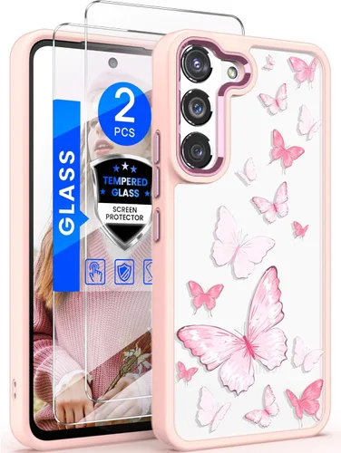 Miniatura 15 de Dretal Funda para Samsung Galaxy S22 5G Floral, de Grado Militar Probada contra Caídas, Parte Trasera Dura y Borde Suave, Funda Protectora de Verde