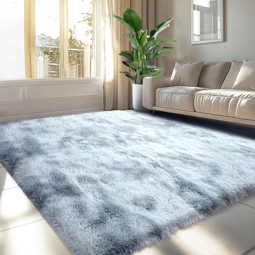 Miniatura 21 de Topmaxcs Alfombra de Área de Pelo Largo Negro para Dormitorio: 8x10 Alfombras de Área de Pelo Largo Esponjosas para Sala de Estar- Alfombras