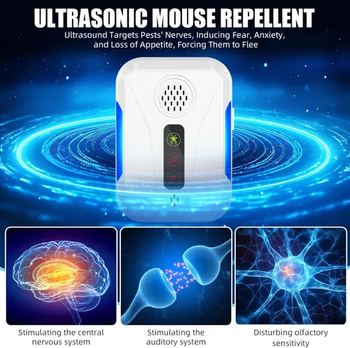 Miniatura 3 de Repelente ultrasónico de roedores y plagas para interiores, repelente de ratones, enchufe, dispositivos electrónicos repelentes de roedores