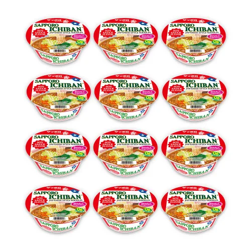 Miniatura 7 de [SAPPORO ICHIBAN] Miso Ramen Bowl (Donburi), fideos japoneses de taza instantánea de sabor nº 1 (2.94 onzas x 12 tazones) (Miso)