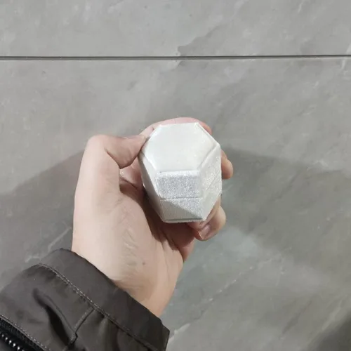 Miniatura 2 de Caja hexagonal de terciopelo para anillos con doble anillo, elegante caja de almacenamiento de joyas para propuestas, compromiso, aniversario, Blanco