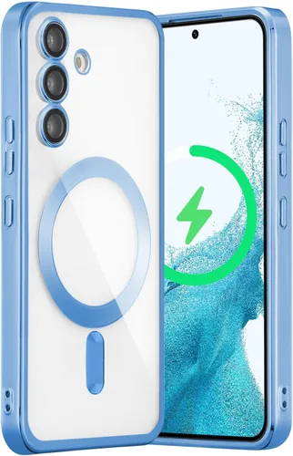 Miniatura 11 de QLTYPRI Funda magnética transparente para Samsung Galaxy S22 Ultra compatible con carga inalámbrica MagSafe, borde galvanizado, suave, delgada, Negro