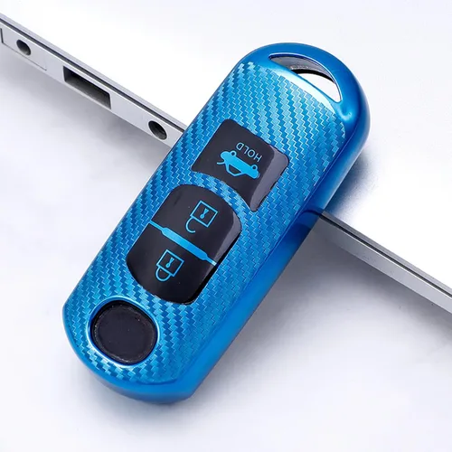 Funda de TPU para llave remota de coche, para Mazda 2 3 6 Atenza Axela Demio CX-5 CX5 CX-3 CX7 CX-9 2015 2016 2017 2018 2019 Estuche para llaves azul