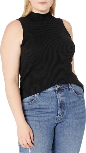 Miniatura 6 de The Drop Suéter Karolina sin mangas de cuello alto acanalado para mujer