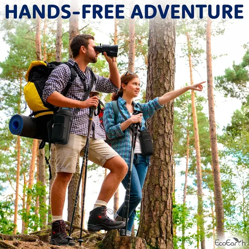 Miniatura 8 de EcoEarth - Water Bottle Holder with Strap - Water Bottle Carrier Bag for Hiking - Crossbody Hydration Pouch with Phone Holder Negro