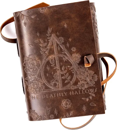 Miniatura 5 de CON*QUEST Conquest Journals Harry Potter Las Reliquias de la Muerte Cuaderno envuelto en cuero, 5"x7", cuero vegano, cubierta en relieve, 240