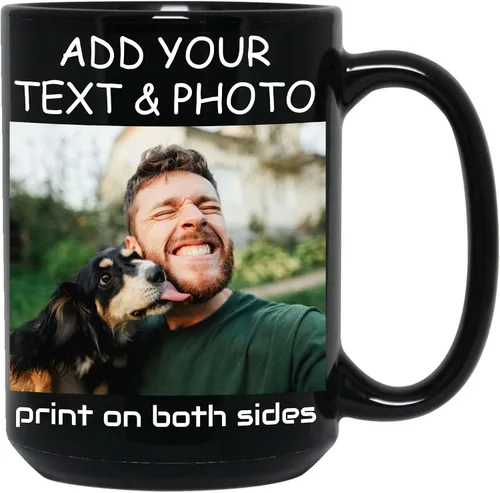 Miniatura 12 de Taza de café personalizada, crea un regalo único con tus fotos, texto y nombres, perfecta para mamá, papá, amigos y ocasiones especiales, 11 onzas
