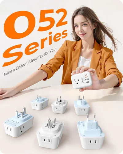 Miniatura 7 de LENCENT Paquete de 2 Adaptadores de Enchufe de Viaje Europeos, Adaptador de Enchufe Plegable de Estados Unidos a Europa con 4 Tomas, Adaptador