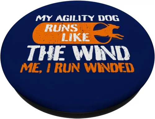 Miniatura 2 de Dog Agility Handler - My Dog Runs - Funny Dog Agility PopSockets Adhesive PopGrip