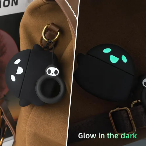 Miniatura 7 de Funda para AirPods 4 2024 con kit de limpieza, [Eye can Glow in the Dark], fundas lindas de fantasma de anime para AirPods serie de 4ª