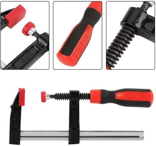Miniatura 5 de Abrazaderas F resistentes – Juego de clips de barra de carpintería, kit de herramientas ajustables de bricolaje de 4 piezas, para deslizamiento