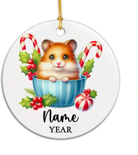 Miniatura 19 de Adorno personalizado de reno para la primera Navidad, adornos de cerámica de reno bebé para árbol de Navidad 2025, adorno de Navidad del primer