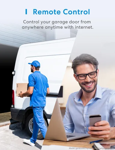 Miniatura 6 de Meross Control remoto inteligente para abrir puerta de garaje con antena externa, hasta 3 puertas individuales, compatible con Apple HomeKit, Amazon