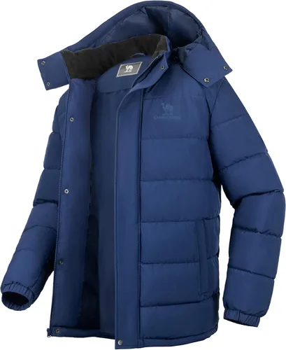 Miniatura 7 de CAMELSPORTS Abrigos de invierno para hombre, chaqueta cálida con capucha desmontable, impermeable, cortavientos, parkas, chaquetas casuales