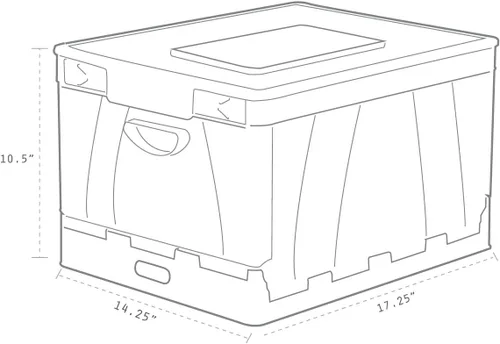Miniatura 2 de Storex Caja plegable con tapa, 17.25 x 14.25 x 10.5 pulgadas, negro, caja de 4 (STX61809U04C)
