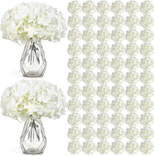 Miniatura 23 de Auihiay 26 piezas de flores hortensias artificiales de seda con tallo para decoración del hogar, bodas, fiesta.
