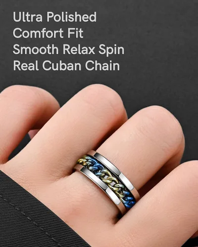 Miniatura 10 de King Ring 8mm Spinner Ring – Fidget Ring for Men & Women – Designed in USA