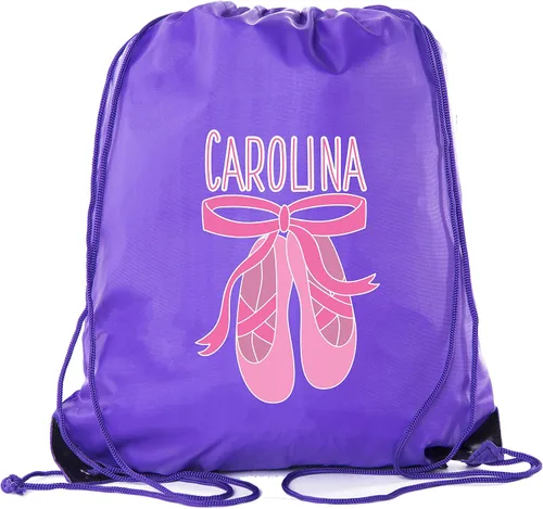 Mato & Hash Bolsas de baile personalizadas, mochilas con cordón de ballet, mochilas de baile personalizadas para niñas, color morado CE2500Dance S4,