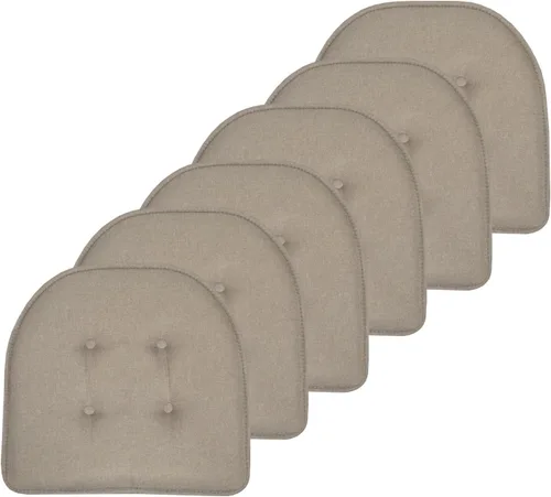 Miniatura 78 de Sweet Home Collection - Cojín de espuma viscoelástica para silla con capitoné, antideslizante, parte trasera de goma, en forma de U, 17 x 16 Piel