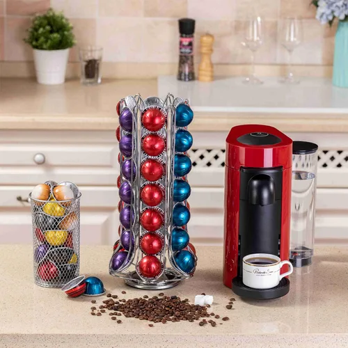 Miniatura 6 de ZCDCP Soporte para cápsulas Nespresso, soporte para cápsulas Vertuo, soporte de almacenamiento con 360 grados, organizador de cápsulas de café