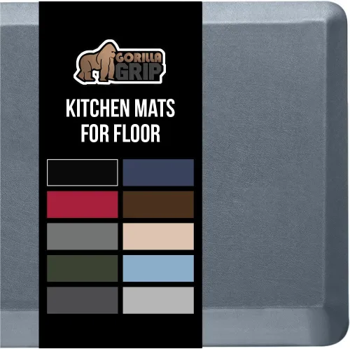 Miniatura 16 de GORILLA GRIP Alfombrillas de cocina cómodas y acolchadas para el suelo, superficie suave impermeable y resistente a manchas, alfombrilla antifatiga