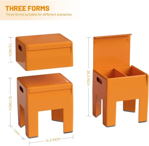 Miniatura 2 de HOTEAGLE Otomana con almacenamiento para sala de estar de 14 pulgadas, multiusos, otomana con tapa abatible y patas desmontables, soporta hasta 220
