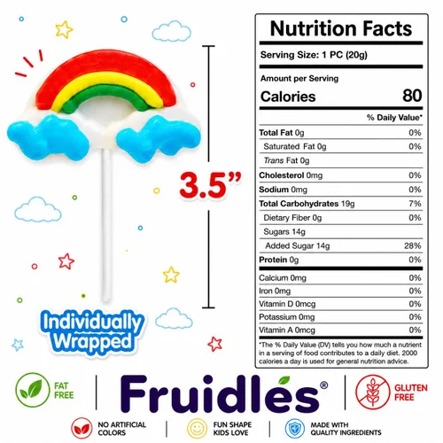 Miniatura 2 de 12 unidades de caramelos con forma de arco iris, ideales para rellenos de bolsas de golosinas, envueltos individualmente (paquete de 12)