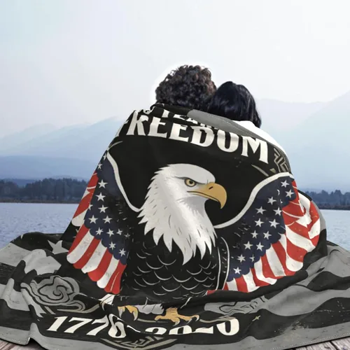 Miniatura 4 de 250 Anniversary USA Flag Flannel Fleece Throw Blankets, Patriotic Eagle Super Warm Soft Sofa Blanket All Season (40"x30")