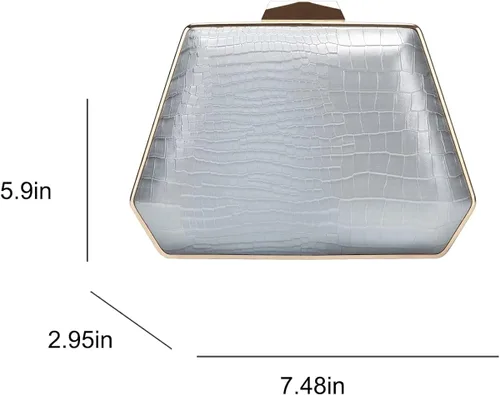 Miniatura 2 de Fawziya Snake Pattern Clutch Purse Seashell Bolsas de noche y embragues para las mujeres
