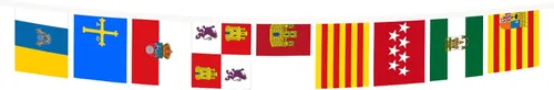 Miniatura 2 de AZ FLAG 17 comunidades autónomas de España, 5 metros de bandera de banderines, 17 banderas de 21 x 15 cm - banderas de regiones españolas de 15 x 21