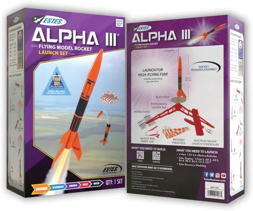 Miniatura 8 de Estes Kit de construcción de cohetes Alpha III 1427, kit de modelo de cohete volador para principiantes a partir de 10 años, incluye almohadilla