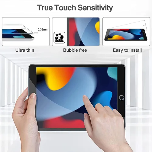 Miniatura 5 de XZC Paquete de 2 protectores de pantalla para iPad de 9ª, 8ª y 7ª generación de 10.2 pulgadas, película de vidrio templado para iPad 9, 8, 7